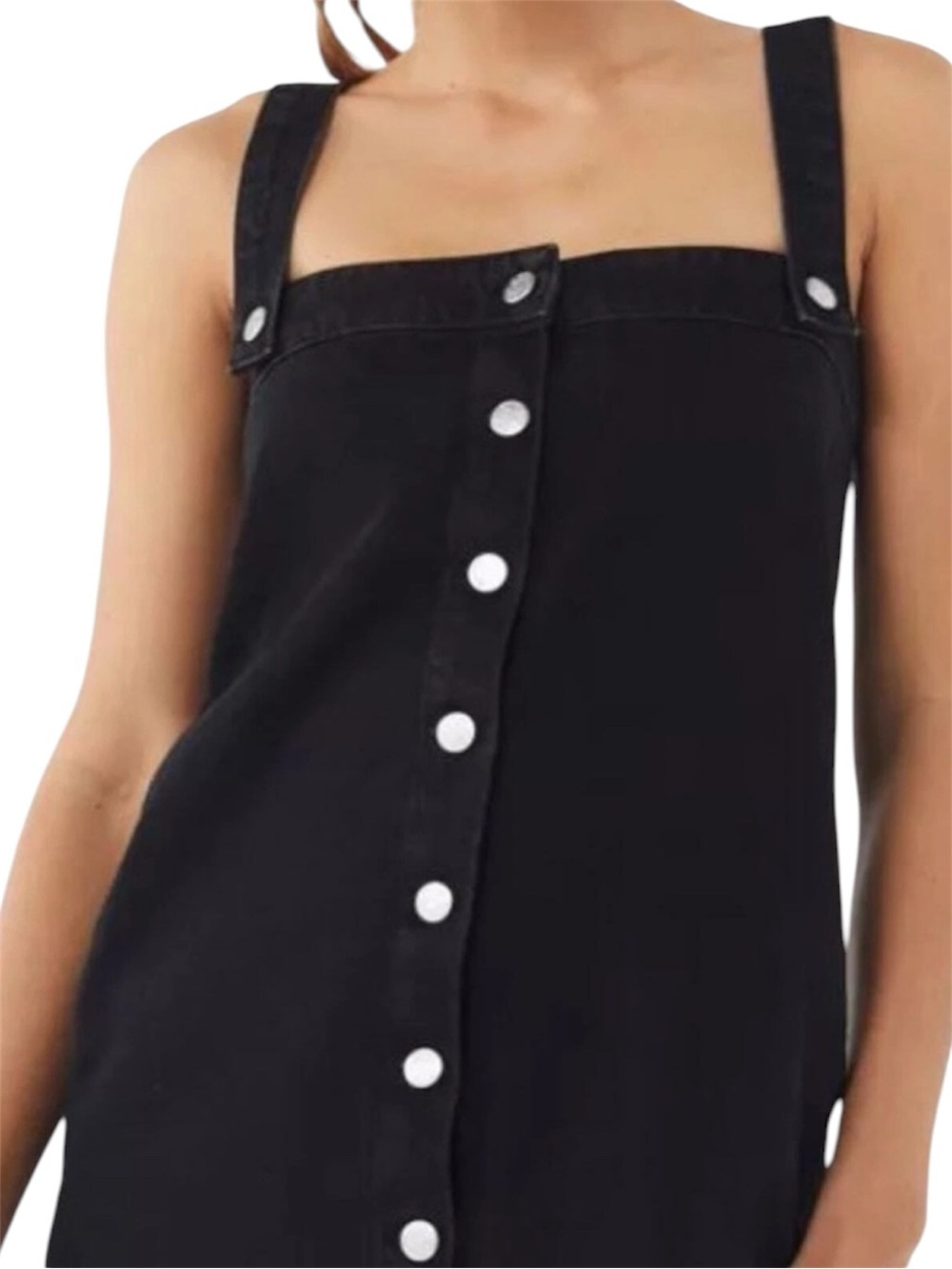 Urban Outfitters Dress, Overall Jumper Black Button-Front Denim Mini, BDG, Med